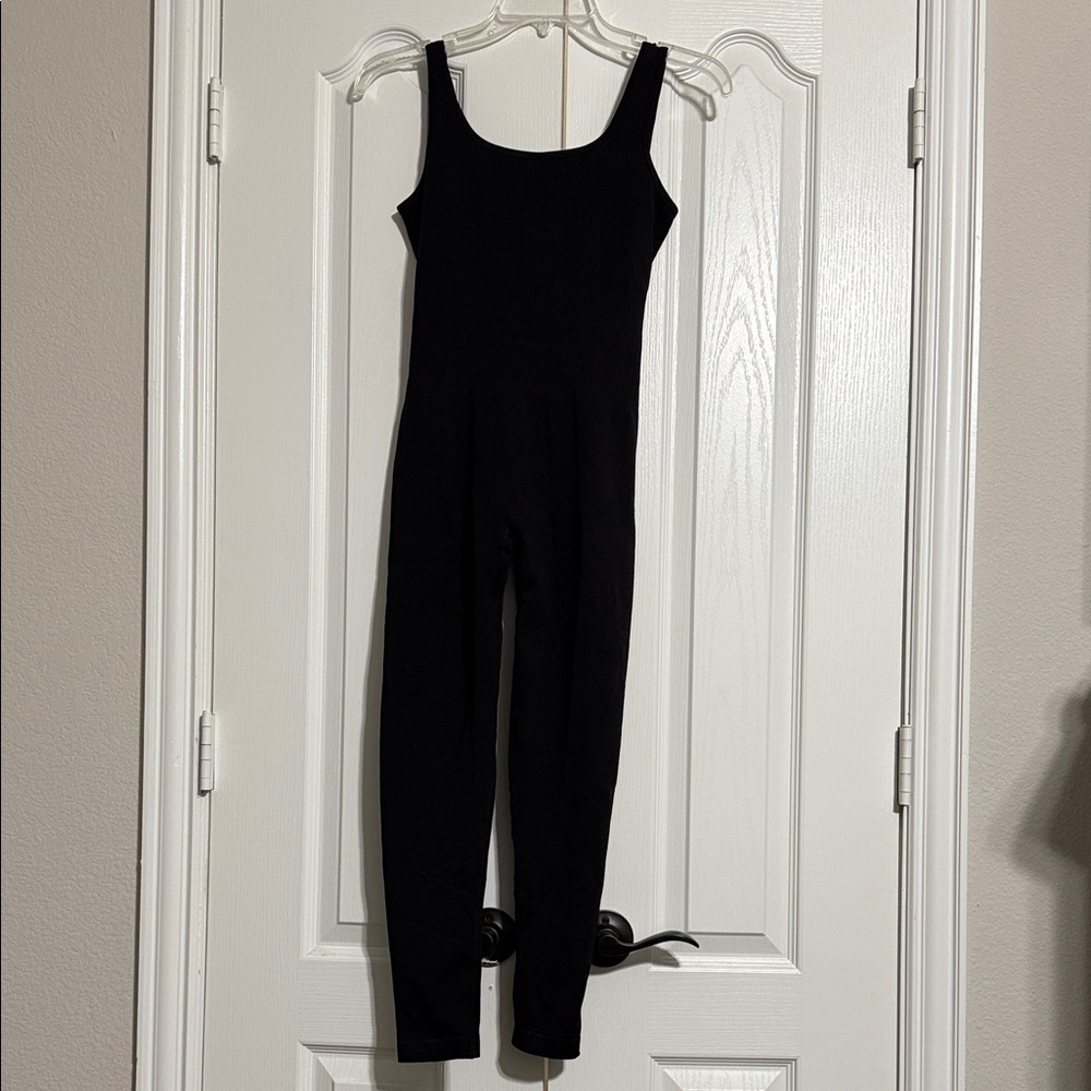 Black Women's Tummy Control Hollow Back Jumpsuit